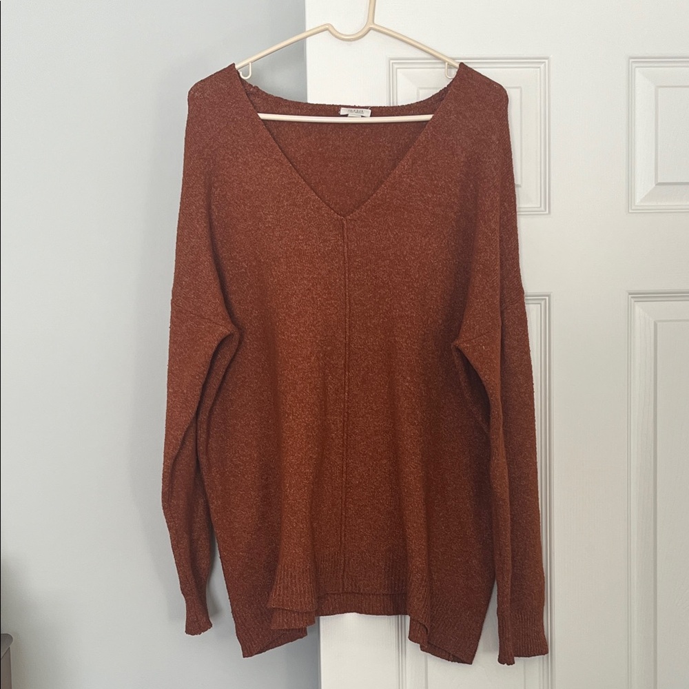 a.n.a Women's V-Neck Sweater in Rich Brown